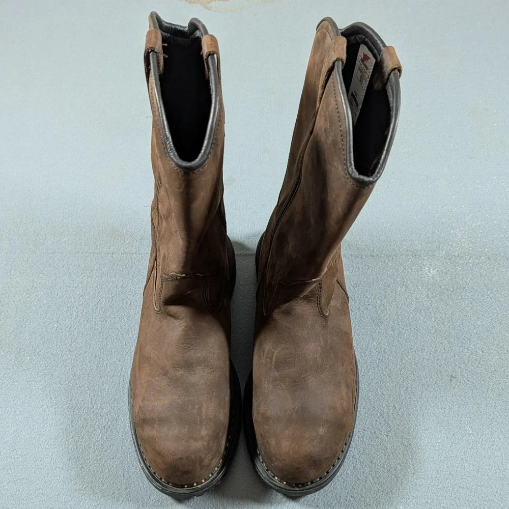 Red Wing Pecos 4436 Work Boots Mens 11.5 E2 Steel Toe Metguard Brown Leather